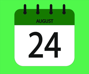 August 24th green calendar icon for days of the month