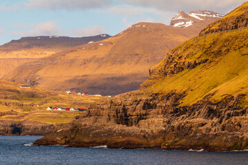 Small village Tjornuvik , Faroe Islands, Denmark.