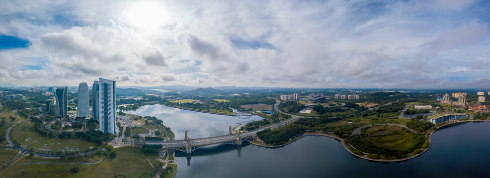 Panoramic photo of Putrajaya city, is a planned capital city which functions as the administrative capital of Malaysia