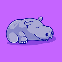 cute hippopotamus illustration suitable for mascot sticker and t-shirt design