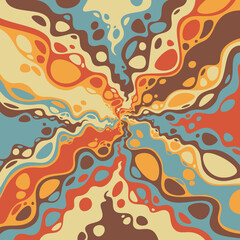 Abstract colorful psychedelic groovy background.