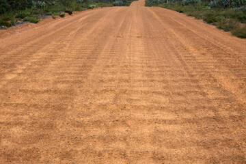 Corrugate dirt road in Australia outback