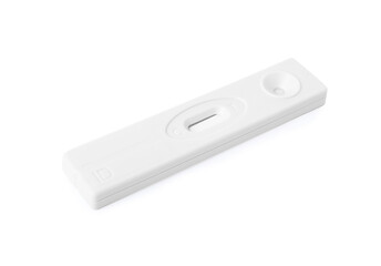 Disposable express test for hepatitis on white background