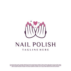 Fototapeta premium Nail logo design template with creative abstract style Premium Vector