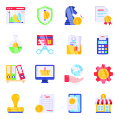 Pack of Banking Flat Icons

