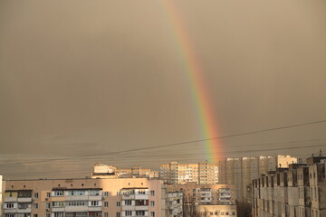 The rainbow in the city