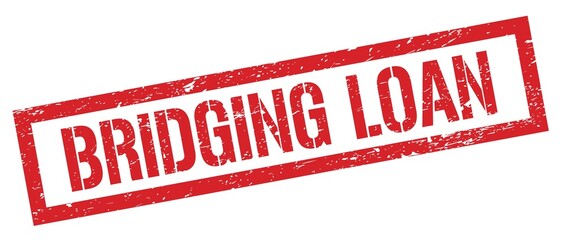 BRIDGING LOAN red grungy rectangle stamp.