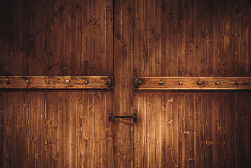 Close up of wall made of wooden planks.