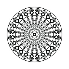 Mandala design vintage decorative elements oriental pattern hand drawn graphics Premium Vector illustration 
