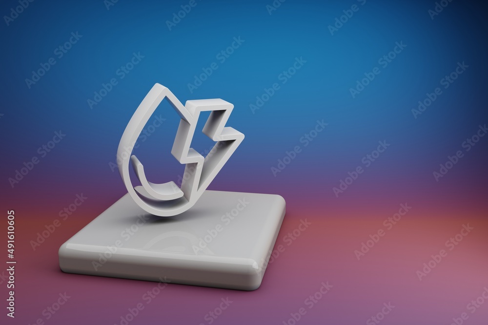 Leinwandbilder beautiful abstract illustrations clean energy symbol icon on a ceramic stand and bright colored back