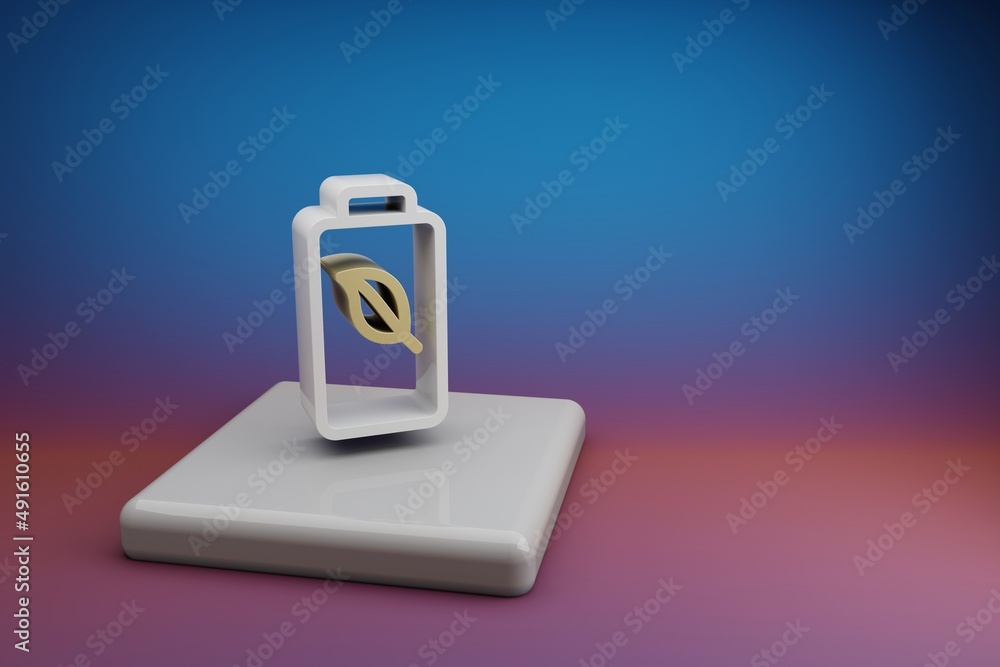 Leinwandbilder beautiful abstract illustrations clean energy symbol icon on a ceramic stand and bright colored back
