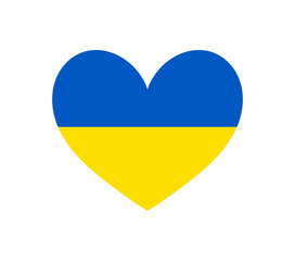 Ukraine flag colors heart shape. Symbol of solidarity with Ukraine during the war with Russia