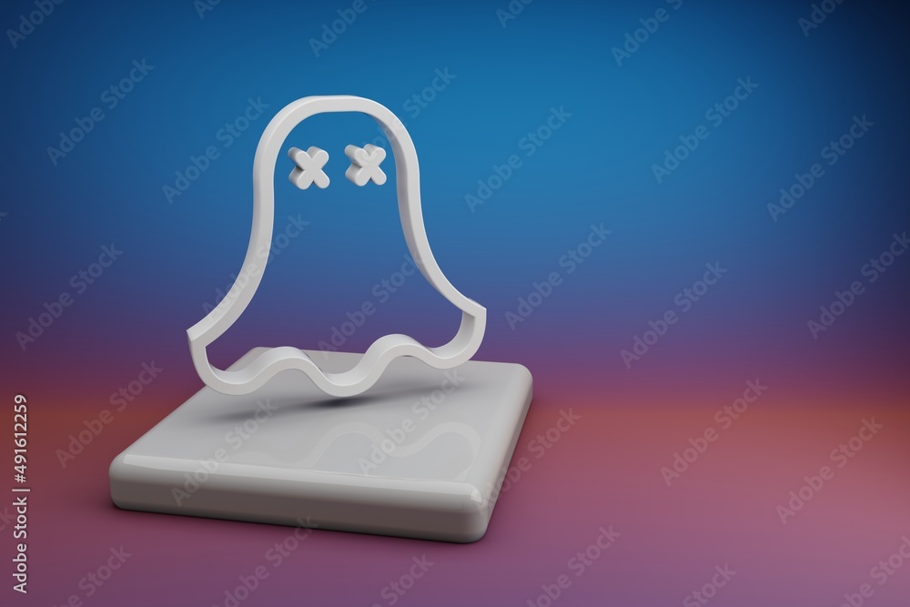 Leinwandbilder beautiful abstract illustrations halloween ghost symbol icon on a ceramic stand and bright colored b