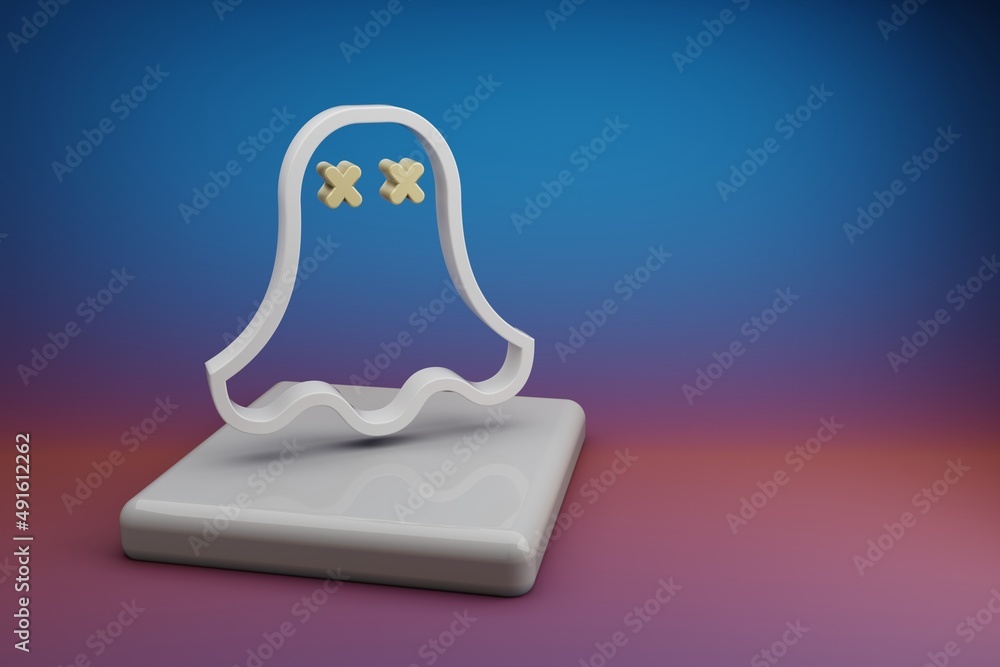 Leinwandbilder beautiful abstract illustrations halloween ghost symbol icon on a ceramic stand and bright colored b