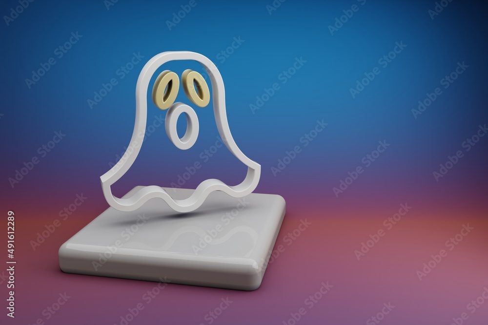 Leinwandbilder beautiful abstract illustrations halloween ghost symbol icon on a ceramic stand and bright colored b
