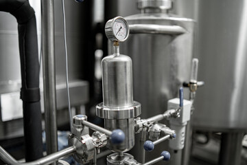 brewery metal structures in the premises for the production of beer