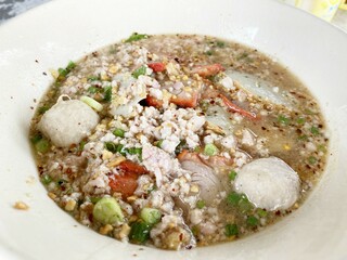 close up tom yum noodle