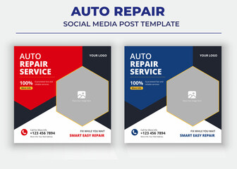 Auto Repair Services social media post and flyer