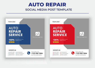 Auto Repair Services social media post and flyer