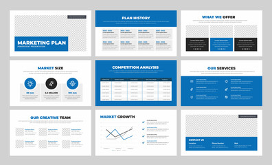 Fototapeta na wymiar Marketing Plan PowerPoint Presentation Template 