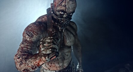 Fototapeta na wymiar zombie killer, apocalypse, war