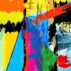 Poster abstract background composition, with paint strokes and splashes © Kirsten Hinte