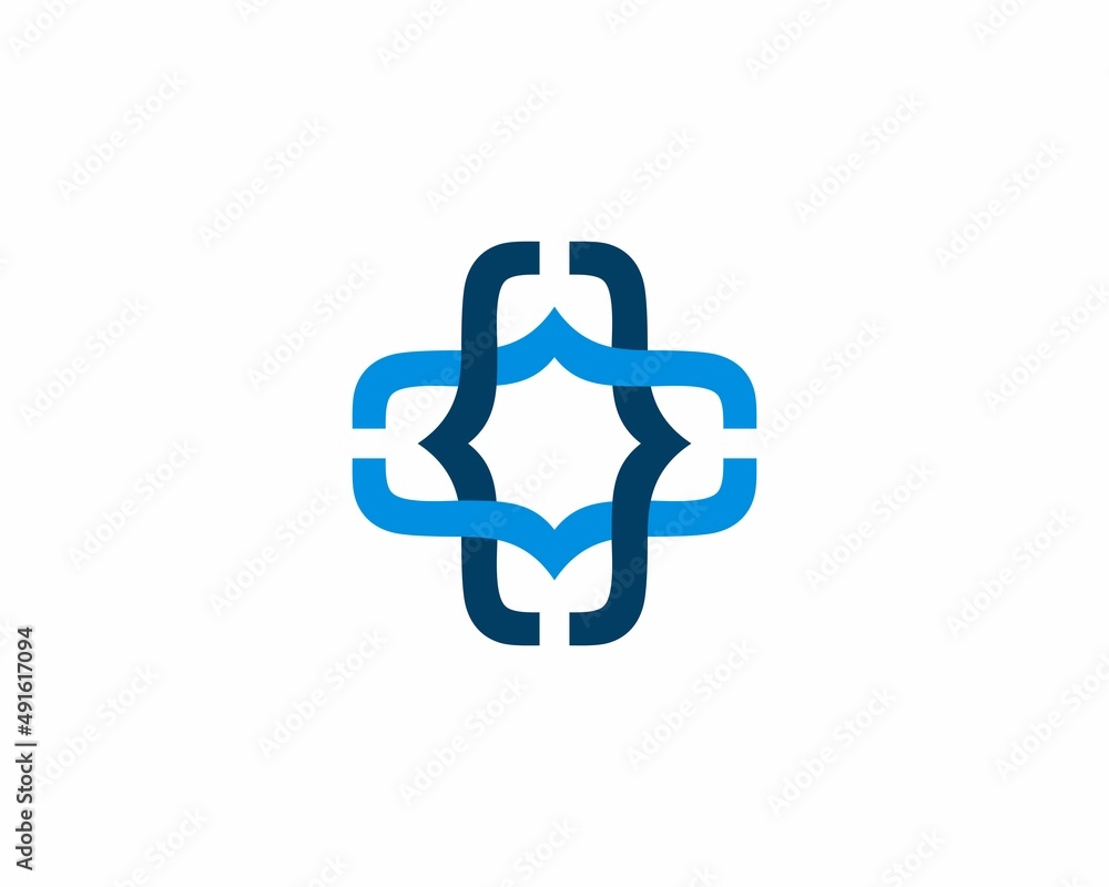 Sticker symbol code crossed with medical symbol shape