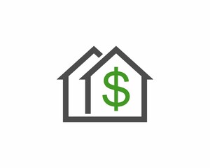 Fototapeta premium House line with dollar symbol inside