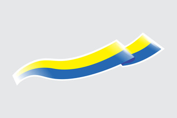 Ukrainian flag status symbol. Isolated on gray background. Republic of Ukraine. Illustration banner with flag. National flag concept.