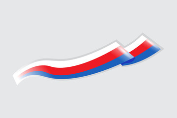 Russian flag status symbol. Isolated on gray background. Public Russia. Illustration banner with flag. National flag concept.