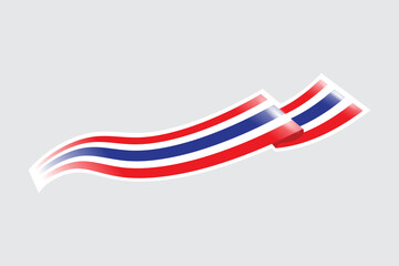 Thai flag status symbol. Isolated on gray background. thailand flag. Illustration banner with flag. National flag concept.