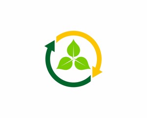 Triangle leaf inside the circular arrow