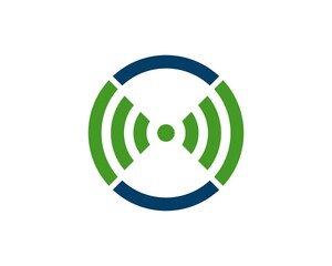 Circle shape with twin wifi symbol inside