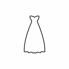 Women, girl dress line vector icon