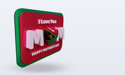 3d mothers day Vanuatu flag rendering left view