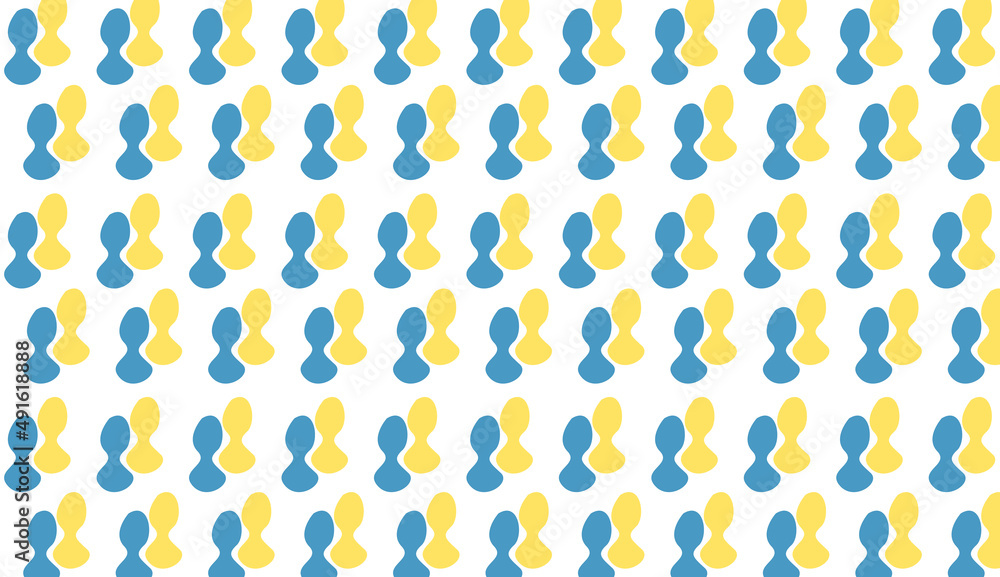 Poster blue and yellow seamless pattern. simple pattern design