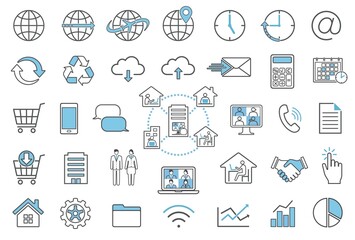 ビジネス　アイコン　ピクトグラム　イラストセット