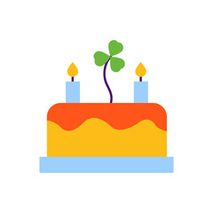 Cake Vector Flat Icon Design illustration. St Patrick's Day Symbol on White background EPS 10 File