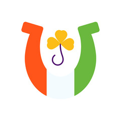 Horseshoe Vector Flat Icon Design illustration. St Patrick's Day Symbol on White background EPS 10 File