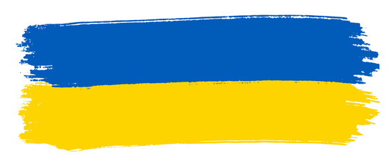 Ukranian hand drawn brush official flag.