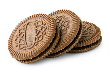 cracker sandwich isolated on white background