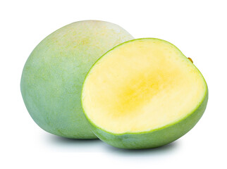 green mango isolated on white background
