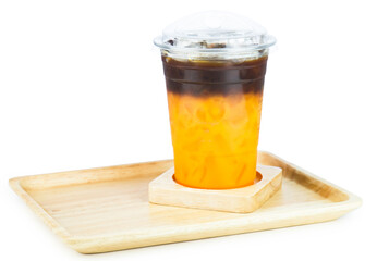 Orange Juice Espresso isolated on white background clipping path