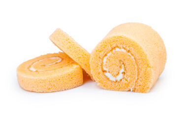 cake roll isolated on white background