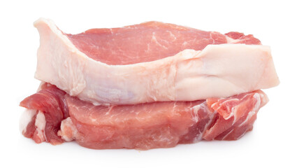 fresh pork isolated on white background