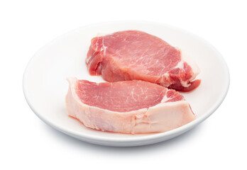 fresh pork isolated on white background