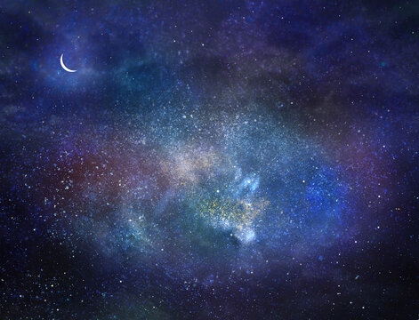 Night sky with stars as background. Universe © suns07butterfly