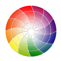 Color wheel concept on white background