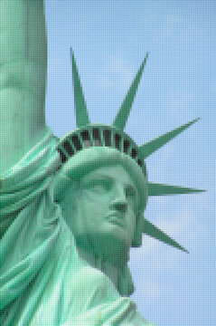 Statue of Liberty - New York City (USA) - Concept image with pixelation effect
