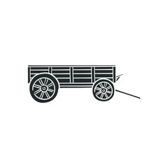 Carriage Icon Silhouette Illustration. Transport Wood Western Vector Graphic Pictogram Symbol Clip Art. Doodle Sketch Black Sign.